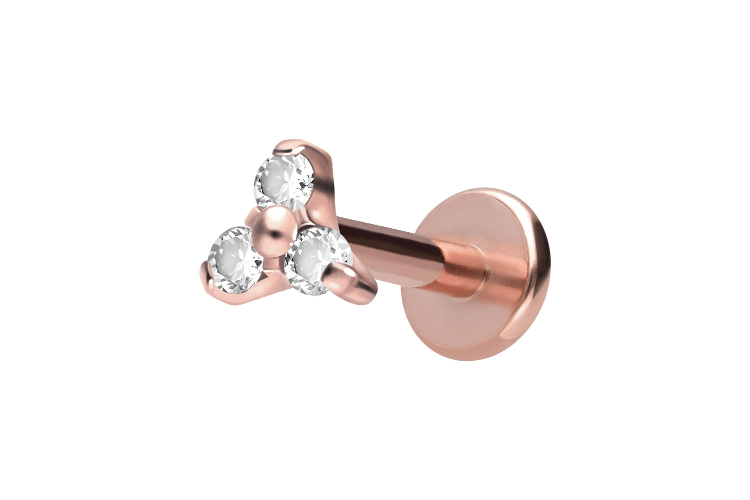 Titan Labret mit Innengewinde KRISTALLBLUME
